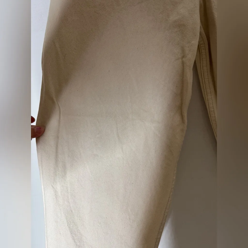 weworewhat Jeans Washed Ivory Ultra High Rise Balloon‎ Leg Tapered Denim Size 30 - Image 3