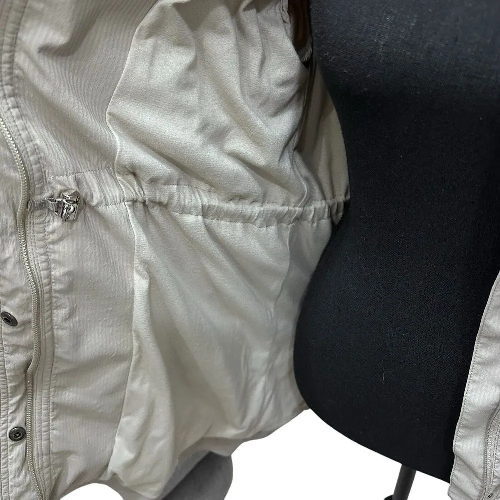 Lululemon Women's Size 6‎ Apres Practice Hooded Lined Jacket Beige Hood Pockets - Image 9