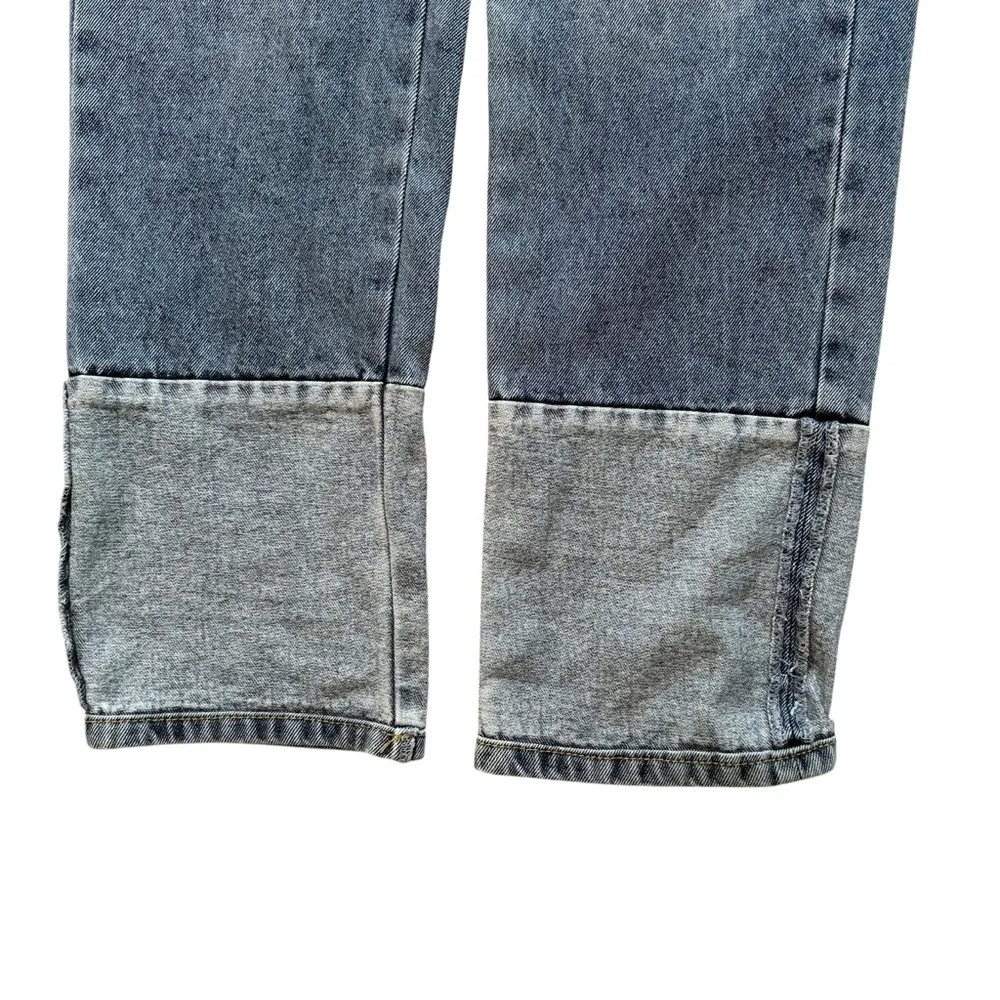 Nasty Gal Denim Contrast Hem Straight Jeans, Sz 4 - Image 13