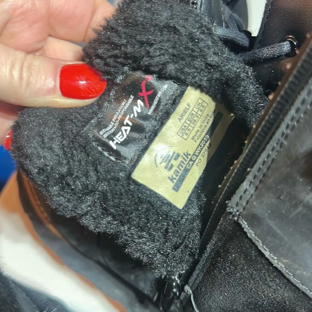 Kamik‎ Ariel F Womens Leather Lace Up Waterproof Winter Boots Black Size 8.5 - Image 12