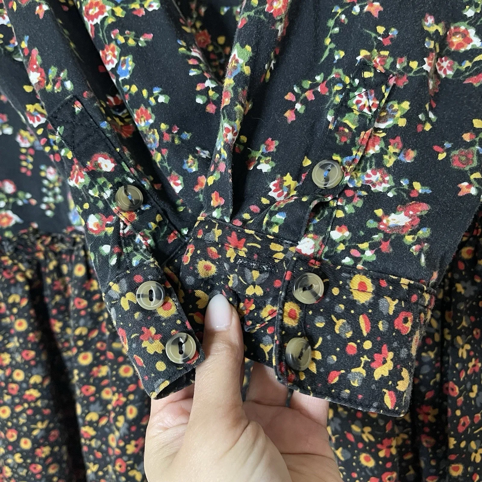 Anthropologie MAEVE marlie button front floral tunic boho dress size US 12 - Image 7