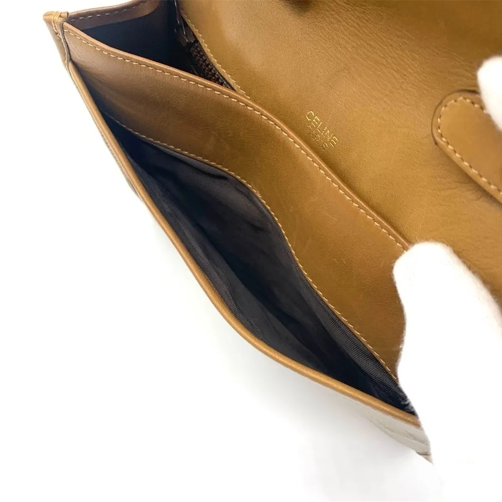 CELINE • Vintage Macadam Triomphe canvas and leather shoulder bag - Image 15