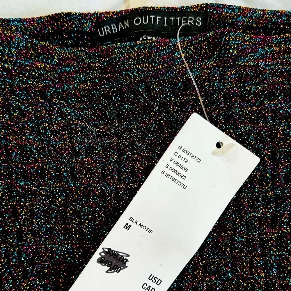 Urban Outfitters sparkly, rave festival, cropped, off shoulder party top MED NWT - Image 7