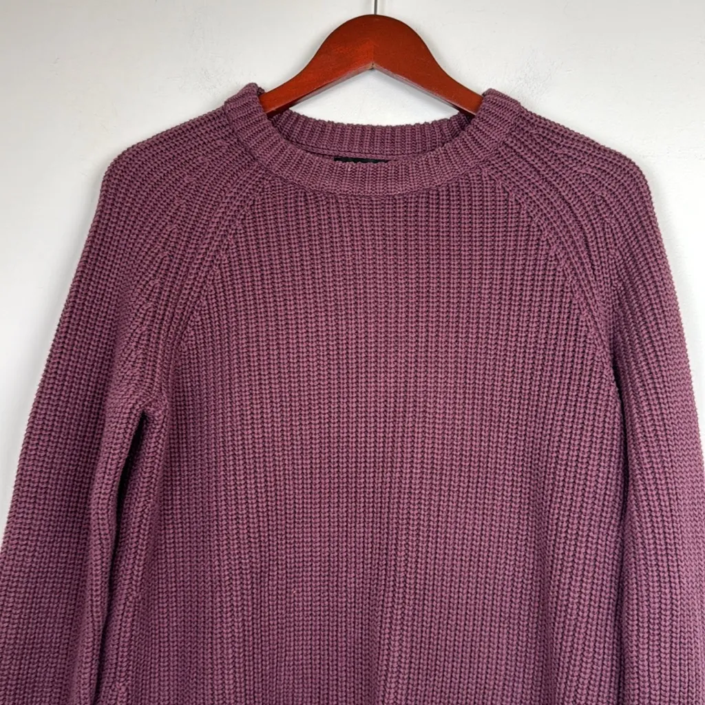 Quince Plum Knit sustainable, organic cotton Sweater Sz M Purple Size M - Image 3