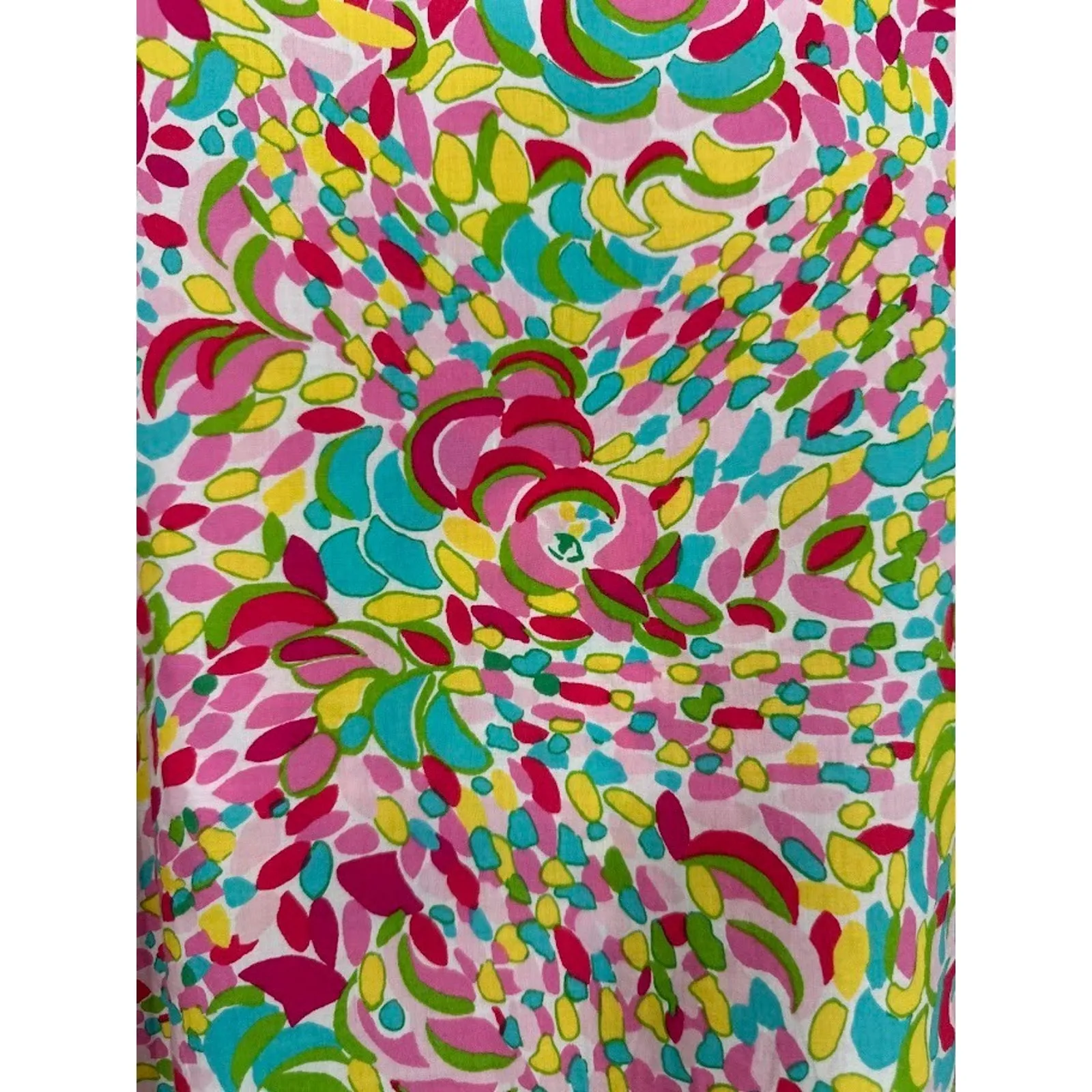 Lilly Pulitzer Tunic Top Size Small 100% Cotton Colorful Tie Neck Long Sleeve - Image 4