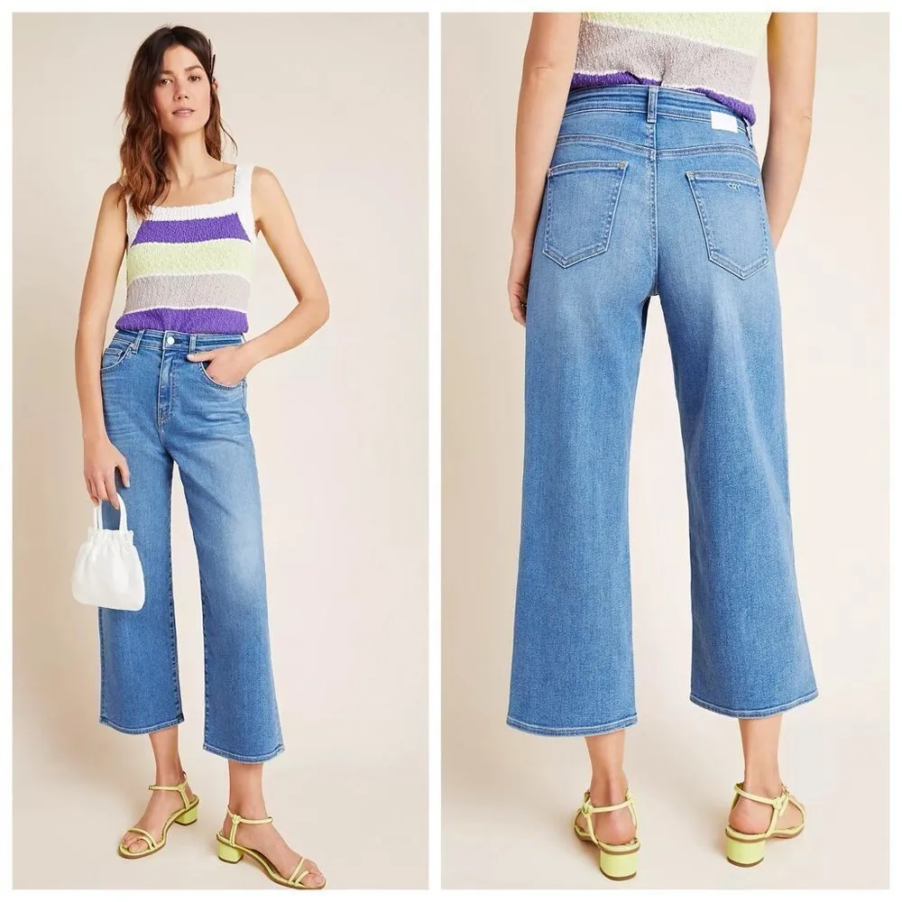 NEW Anthropologie CQY Sunday Ultra High-Rise Cropped Wide-Leg Jeans Size 31 - Image 2
