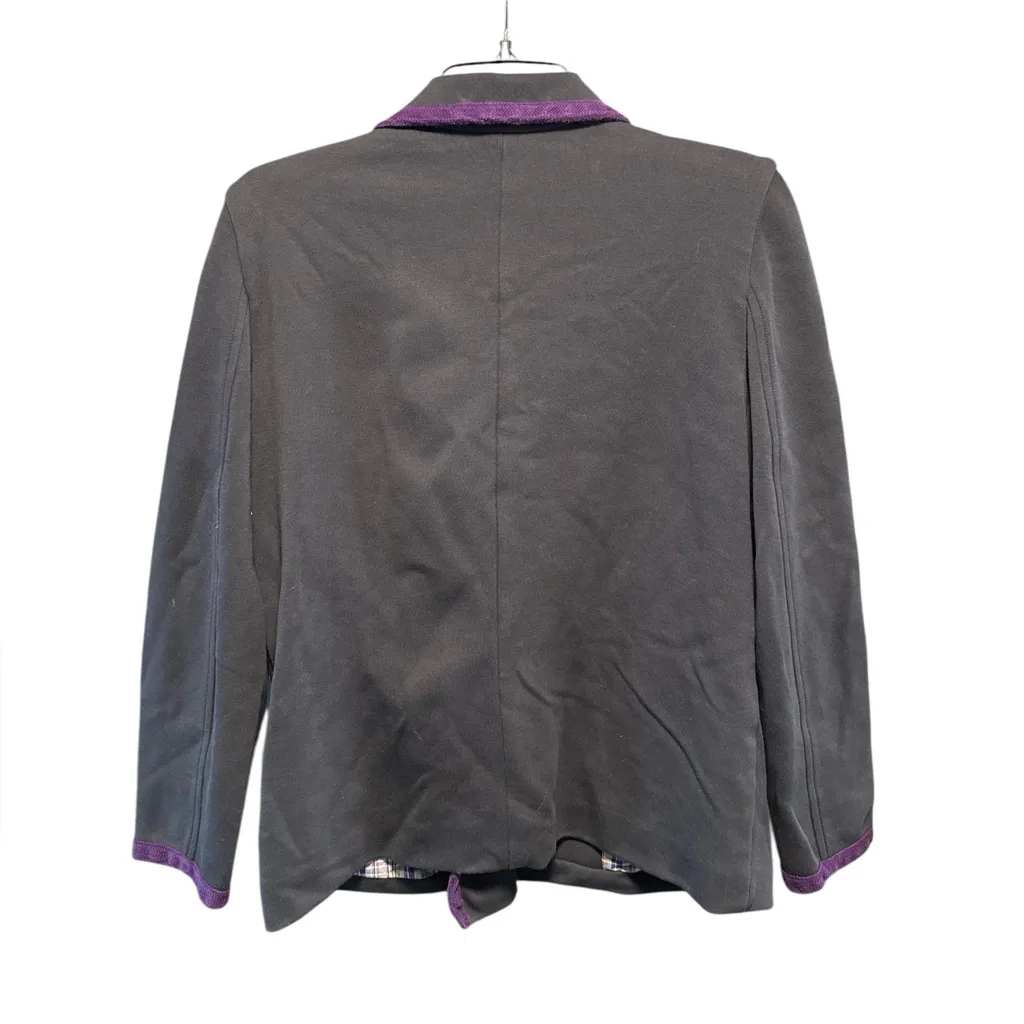 Lacoste Double-Breasted Blazer Large L Navy Blue Violet Trim Tailored Jacket - Image 4