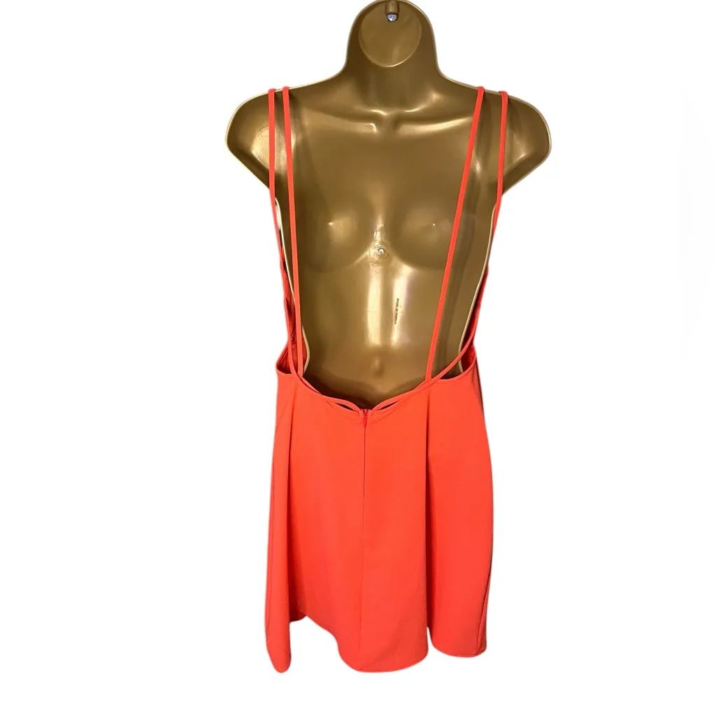 Solemio Mini Dress Strappy Open Back Orange L - Image 3