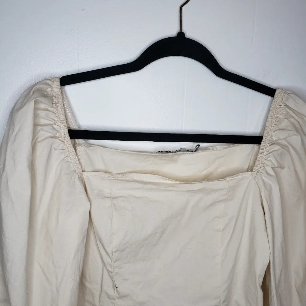 NA-KD Balloon Sleeve Crop Light Pink Blouse Size 36/Small - Image 3