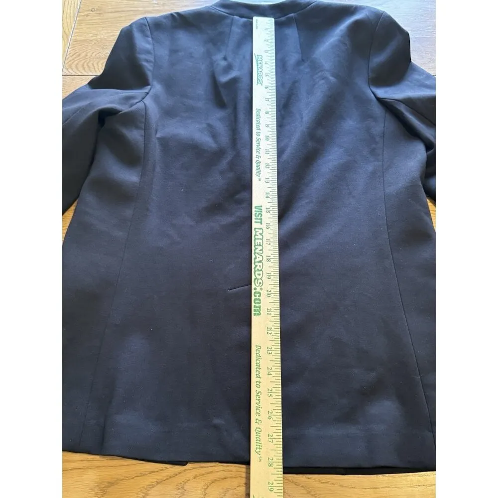 Spanx Perfect Collarless Blazer Black Ponte Knit Jacket Oversized Women’s Size M - Image 16