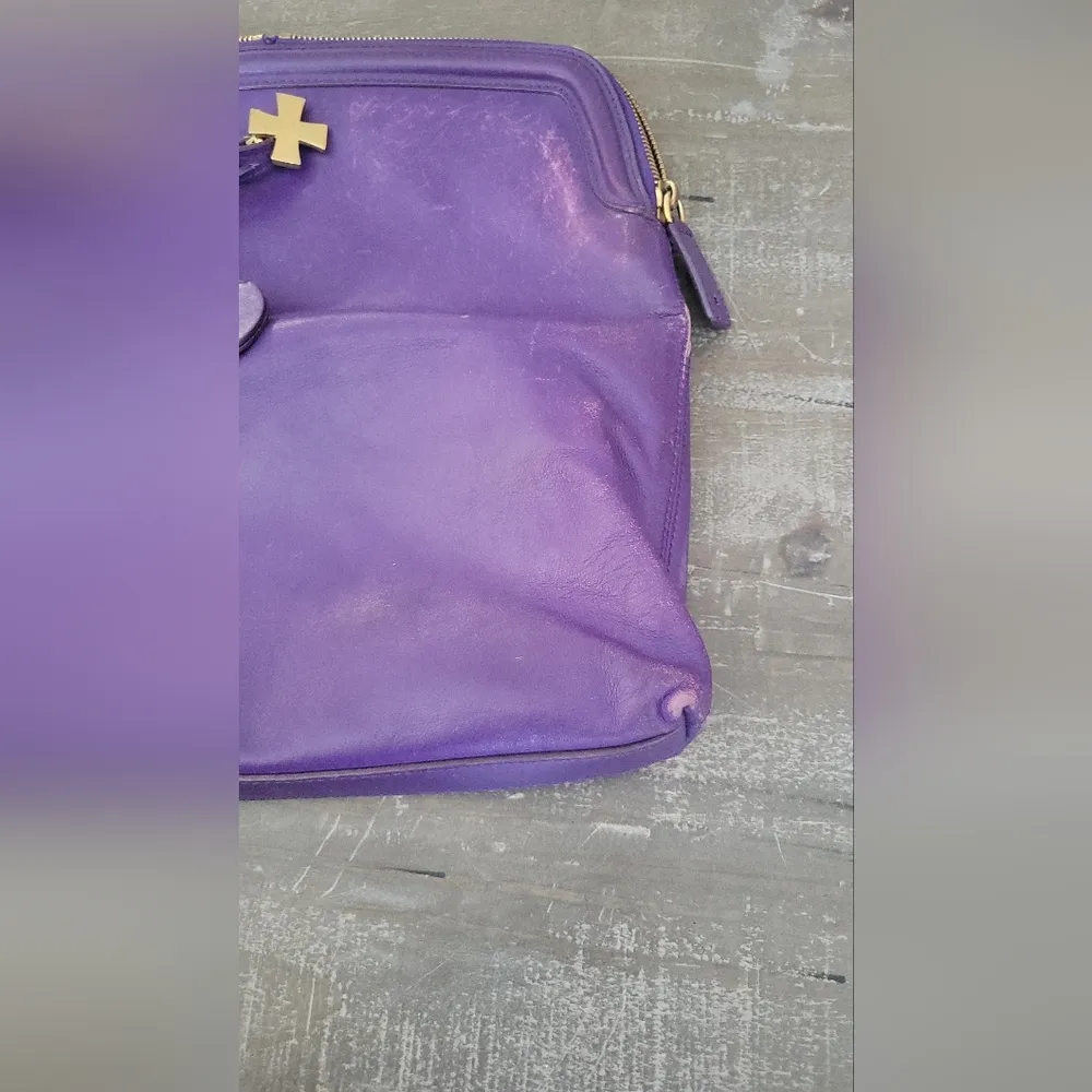 Alexander McQueen Purple Skull Clutch ( Flawed) - Image 11