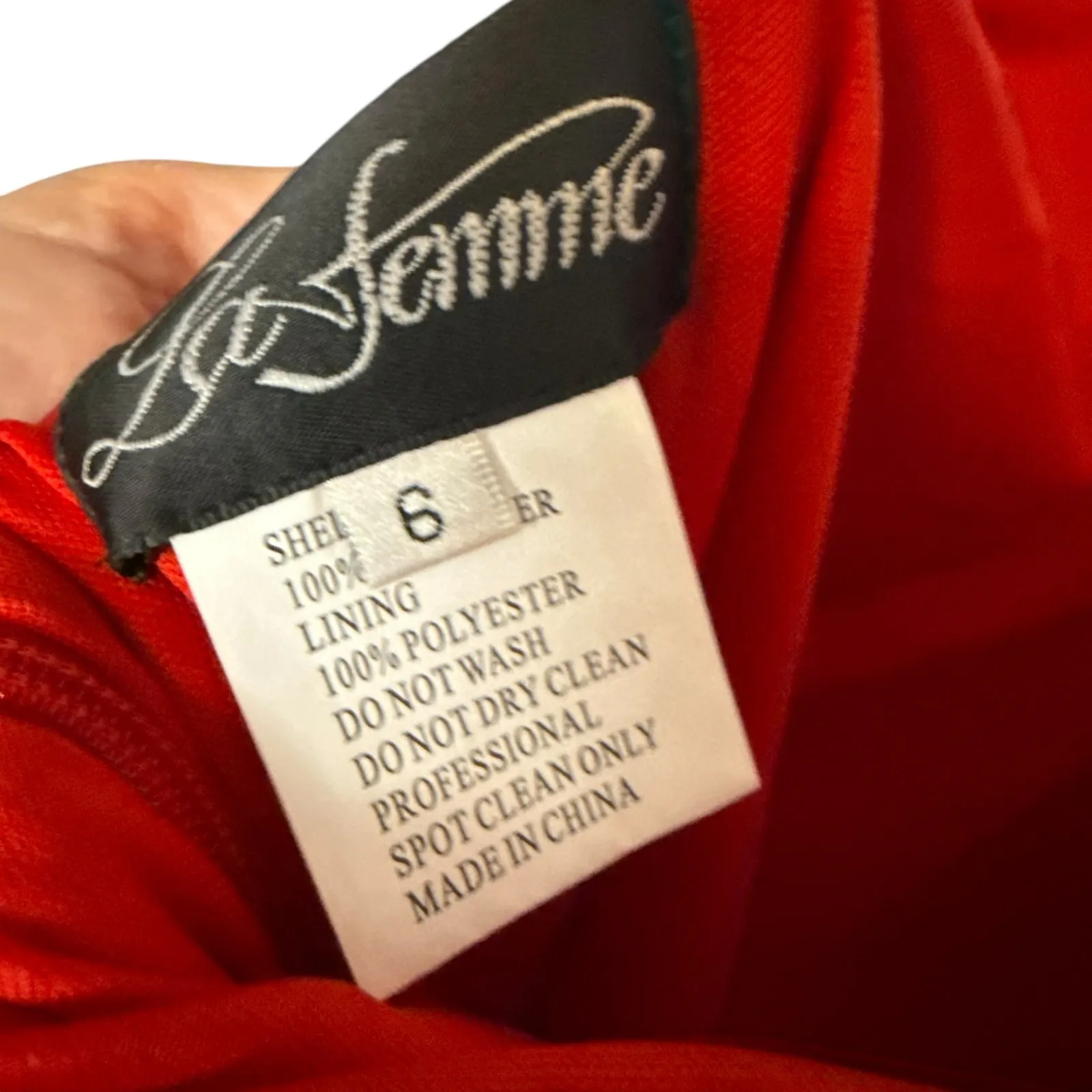 La Femme Red Asymmetrical Cutout Strappy Jersey Prom Formal Gown Size 6 - Image 8