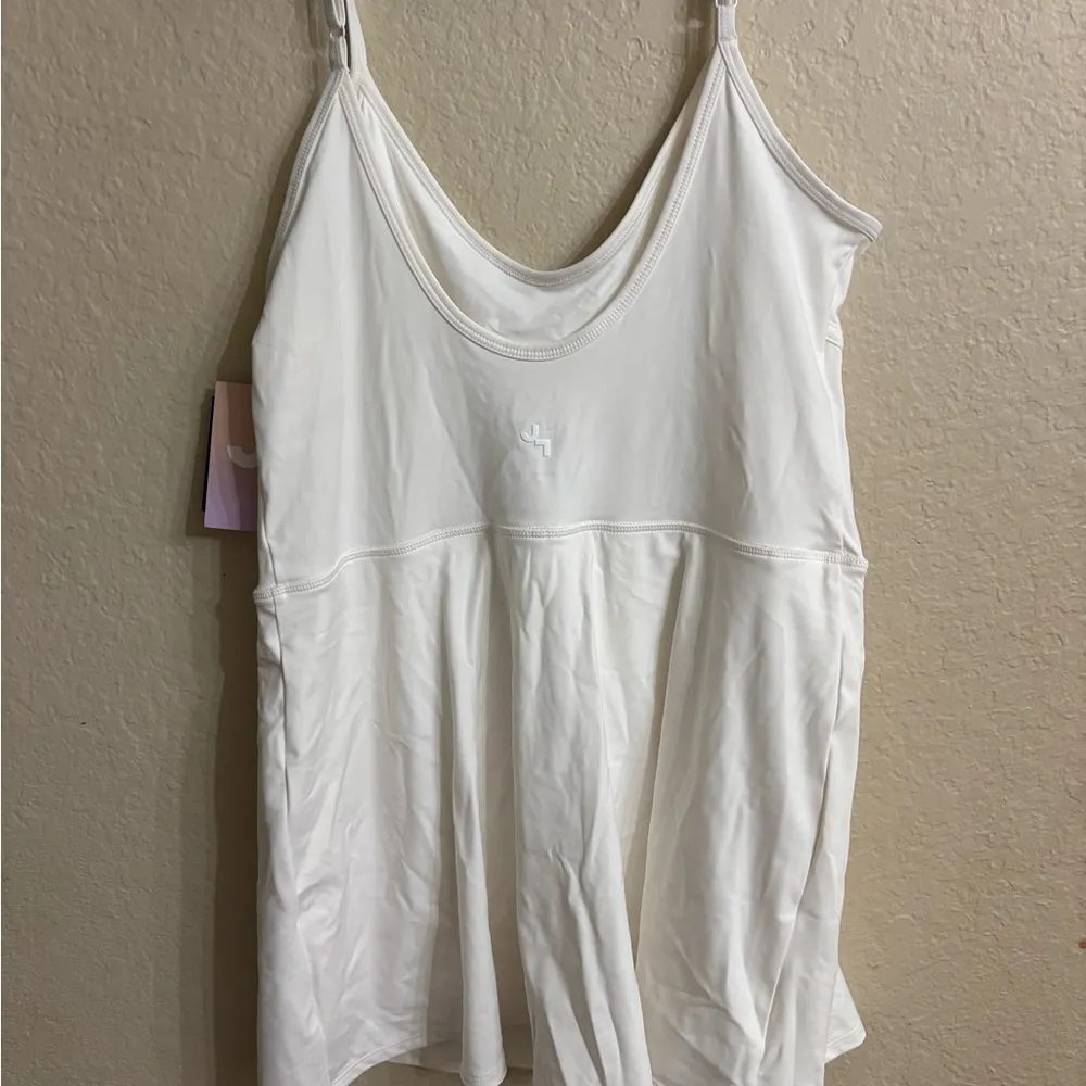 JoyLab White Workout Dress with adjustable Spaghetti Straps - Image 2