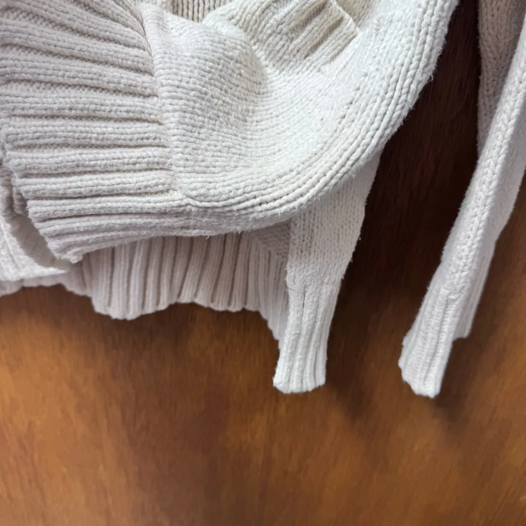 Jenni Kayne Cody Long Sleeve Button Front Knit Cardigan Sweater Cream XL - Image 7