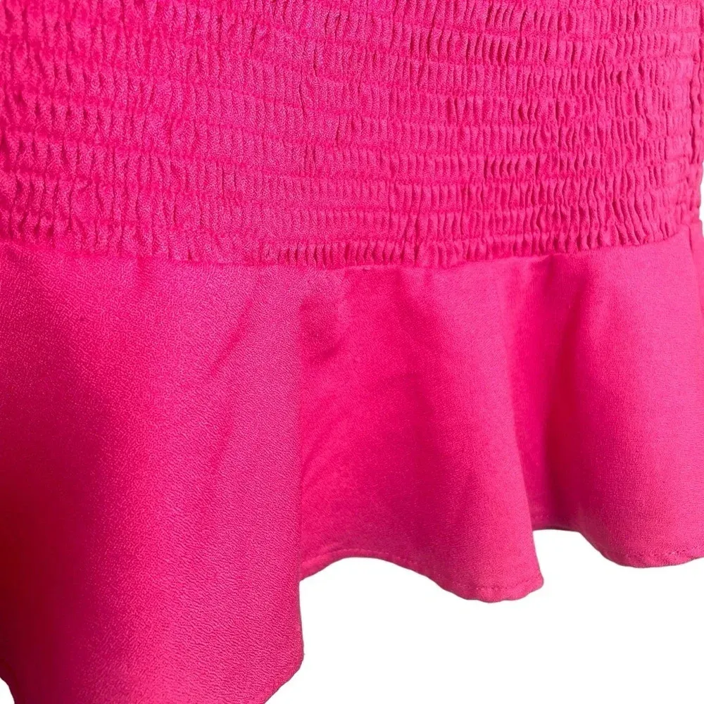 O. Vianca Women’s Shirred Smocked Ruffle Mini Skirt in Pink One Size - Image 2