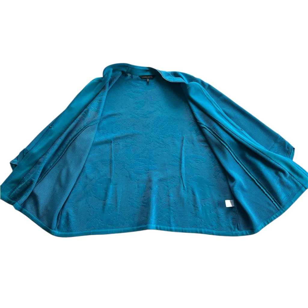 Ming Wang Vibrant Blue Textured Tonal Knit Split sleeve Jacket Size 2X - Image 7