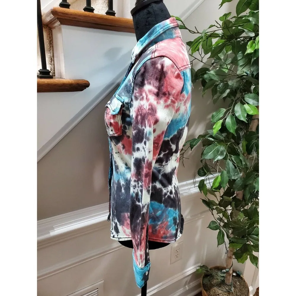 Monkey Ride Jeans Women's Multicolor Cotton Long Sleeve Collared Casual Jacket M Size M - Image 6