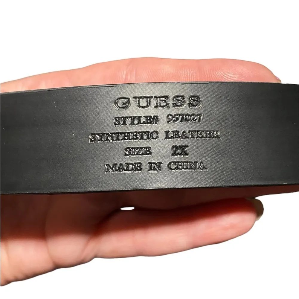 Rhinestone signature black belt unisex 2X - Image 3