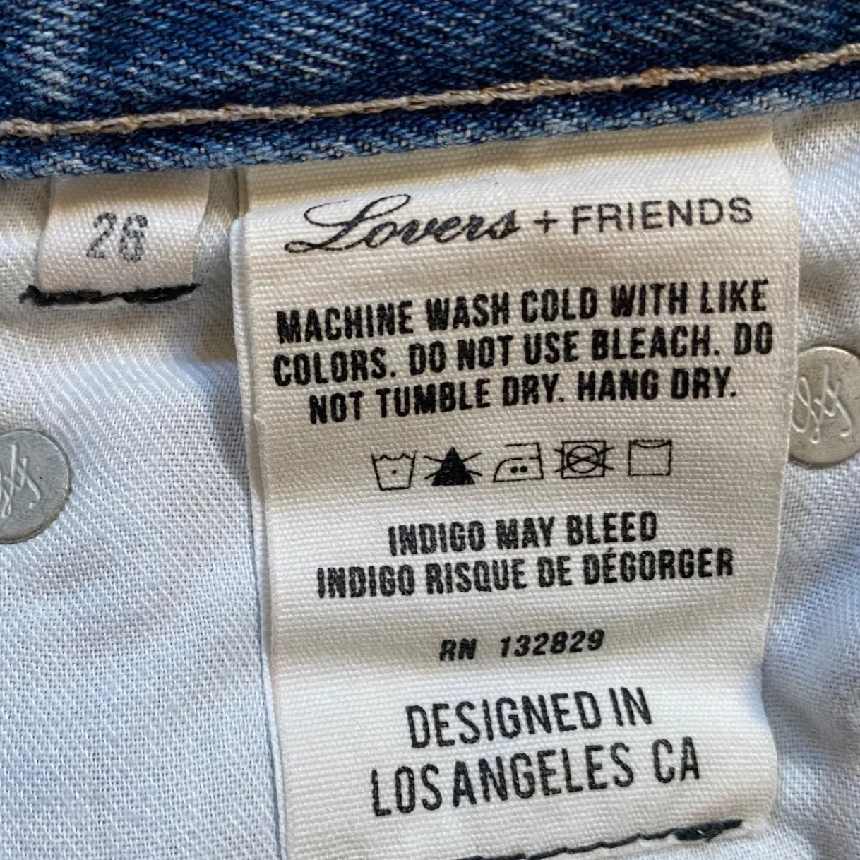 Lovers and‎ Friends Distressed Denim High Rise Shorts Jack Genesee - 26 EUC - Image 10