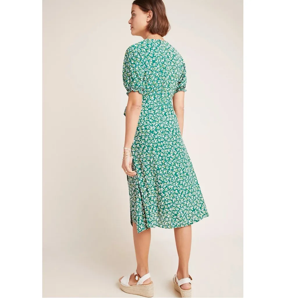 Anthropologie Faithfull The Brand Farah Midi Dress Green Ditsy Floral Size 10 - Image 12