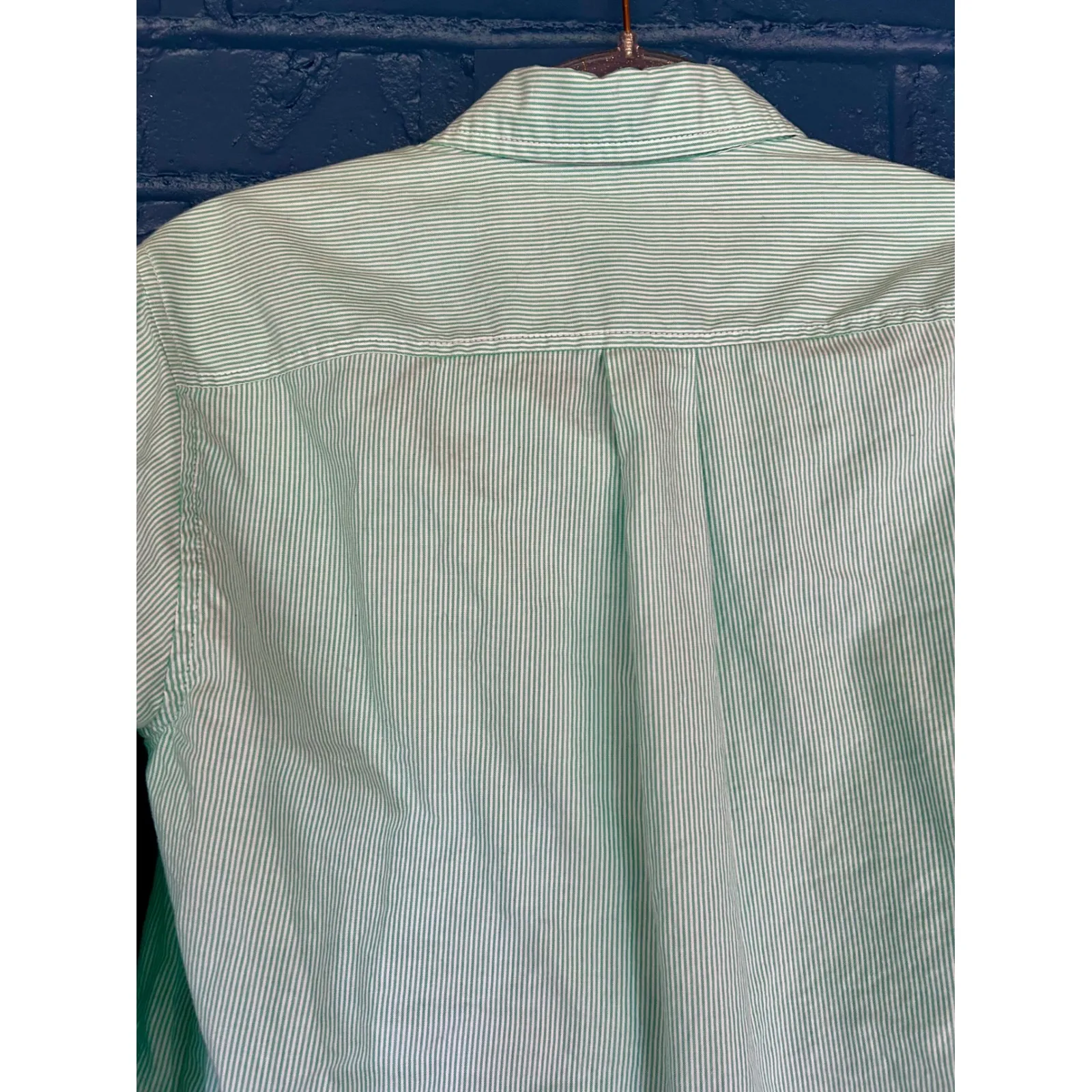 Everlane Striped Shirt‎ Size 0 Women's Button Down Career Casual Green White - Image 7