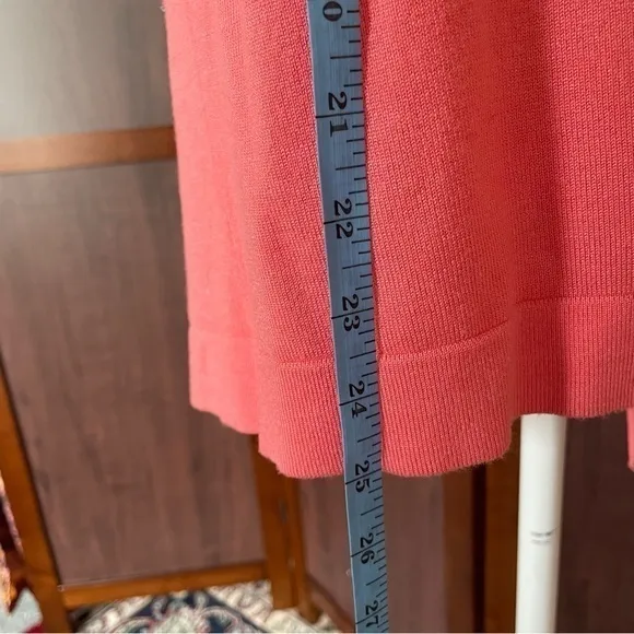 BOSTON PROPER Coral‎ Ruffle Open Cardigan size XS - Image 5