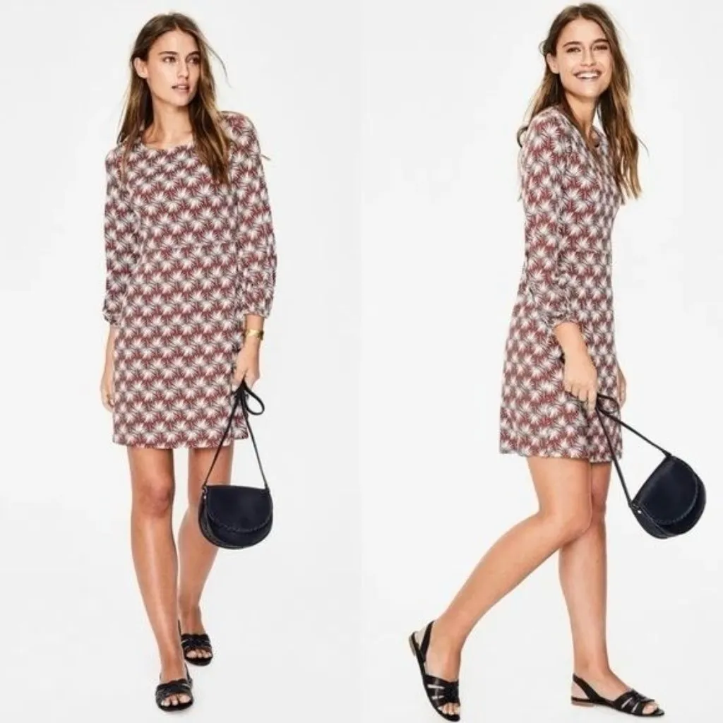 Boden Lucie Tunic Dress in Orange White Floral Print Fall Holiday Feminine 6P - Image 4