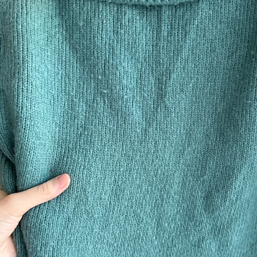 Express Teal Cowlneck Balloon Sleeve Sweater, Size Large - Image 10