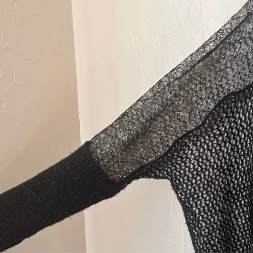 Free People Peek a Boo open knit lace cardigan size M - Image 9