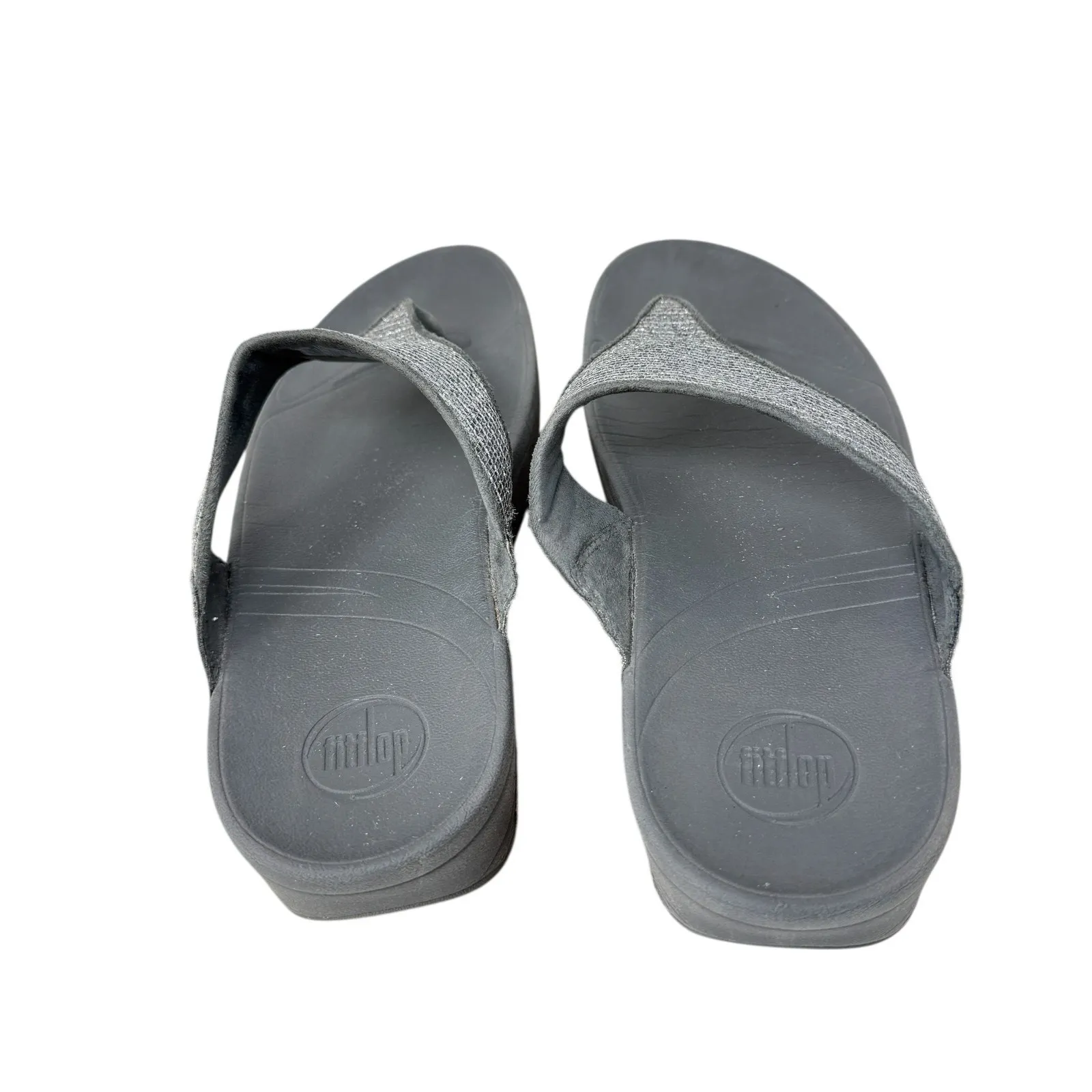 FitFlop Lulu Superglitz Silver Flip Flop Thong Sandals Summer Vacation Womens 10 - Image 5