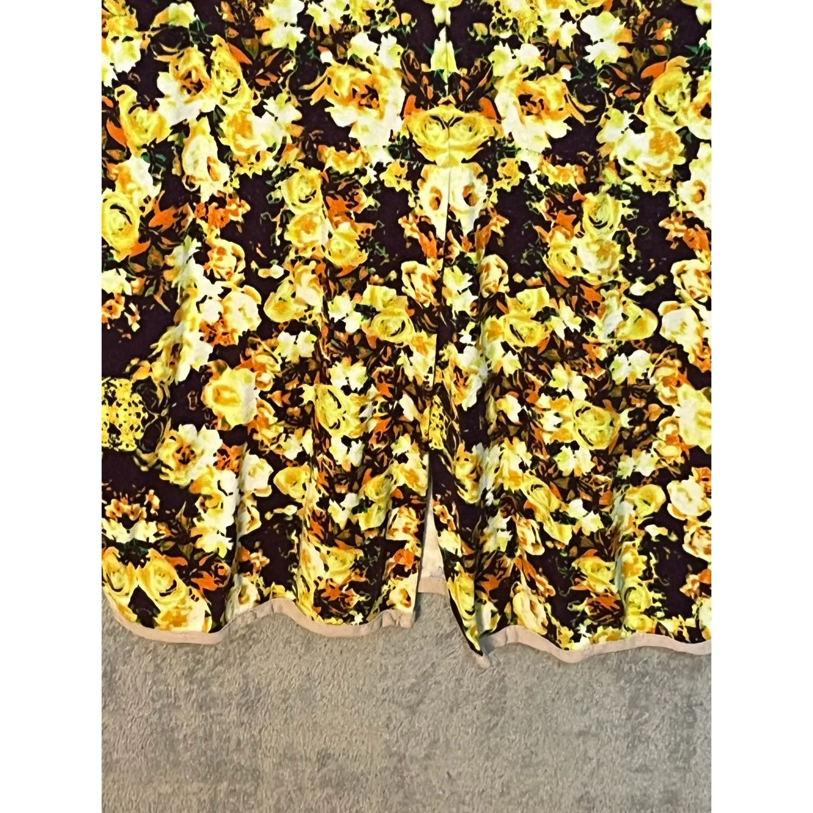 Anthropologie La Vi Dress Medium Yellow Floral Bodycon Trad Wife Spring Brunch - Image 7