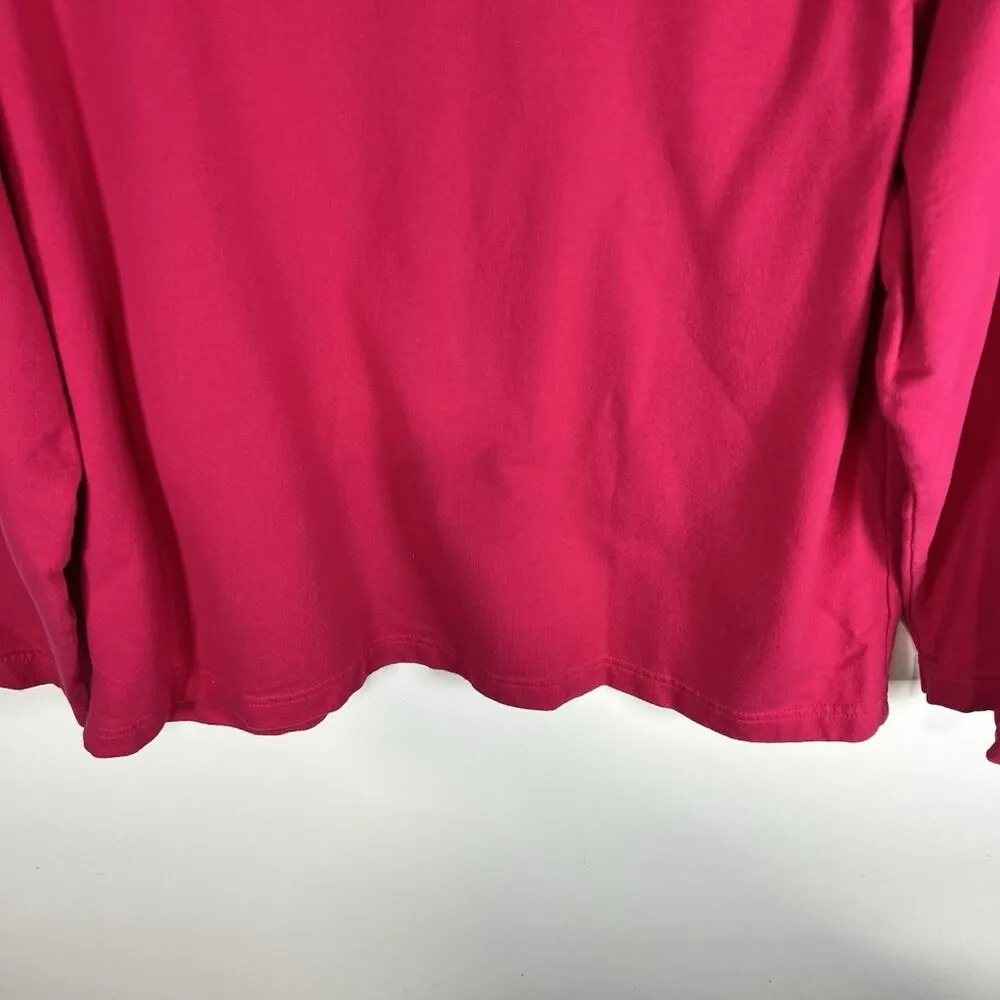 Mandala Bay Top Womens XL Hot Pink Novelty Gardener Dragonflie Tulips Garden Art - Image 9