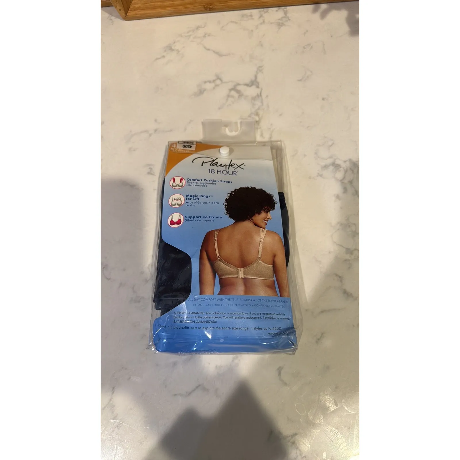 Playtex 18-Hour Ultimate Lift & Support Wireless Bra 4745 sz 44DD blue velvet - Image 3