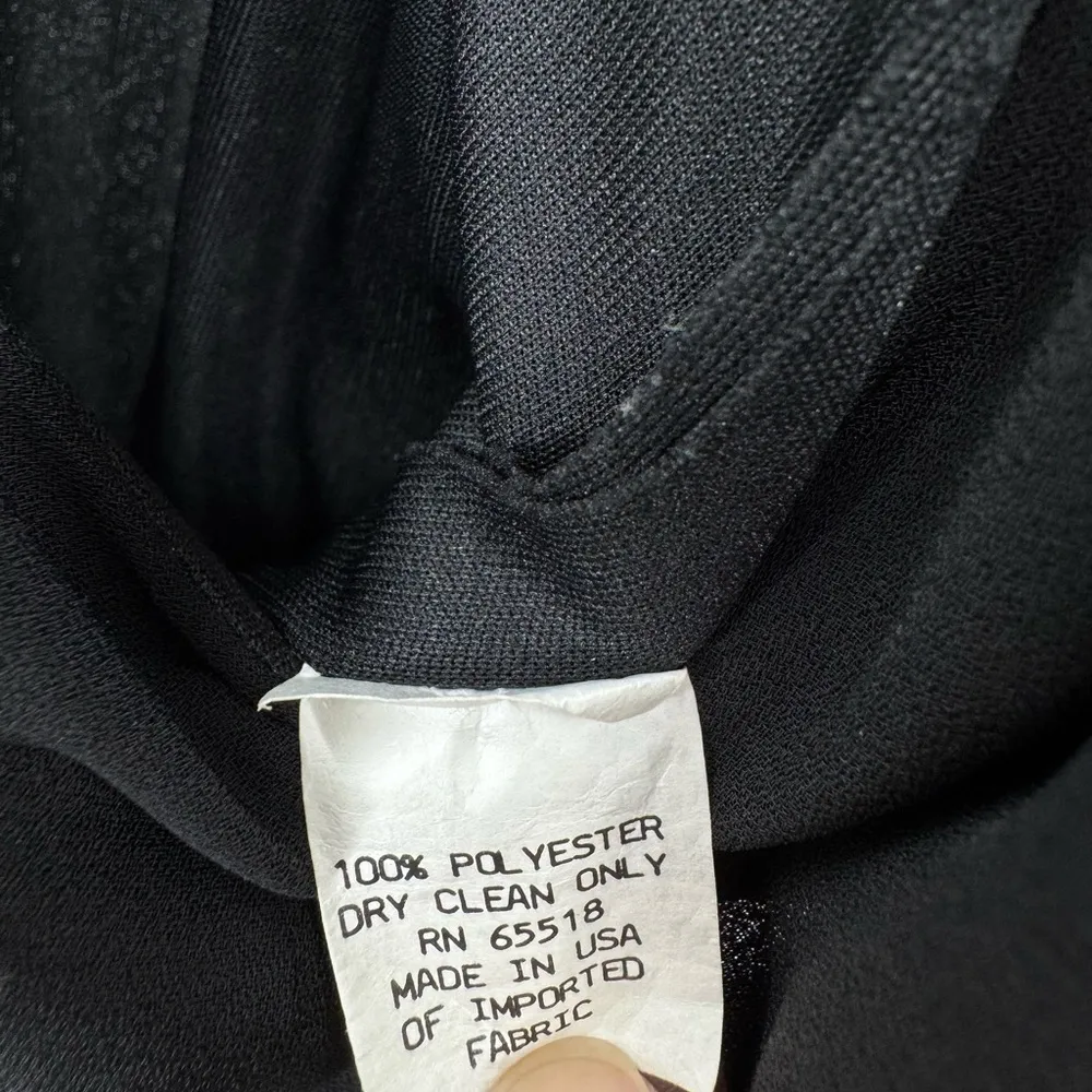 Patra vintage 12 tiered ruffle flutter sleeve black below the knee dress wedding - Image 13