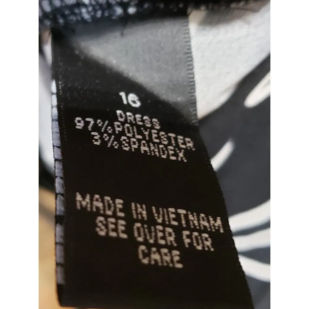 AGB Sheath Dress Women Size 16 Black & White Prada Boat Neck Sleeveless Pullover - Image 6