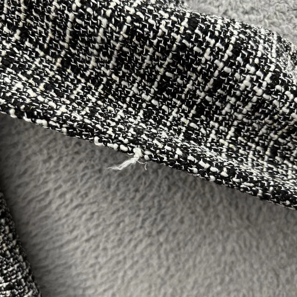 Long Tall Sally Tweed Fringe Coat Jacket Cotton Wool Blend Preppy Office Size 18 Black - Image 3