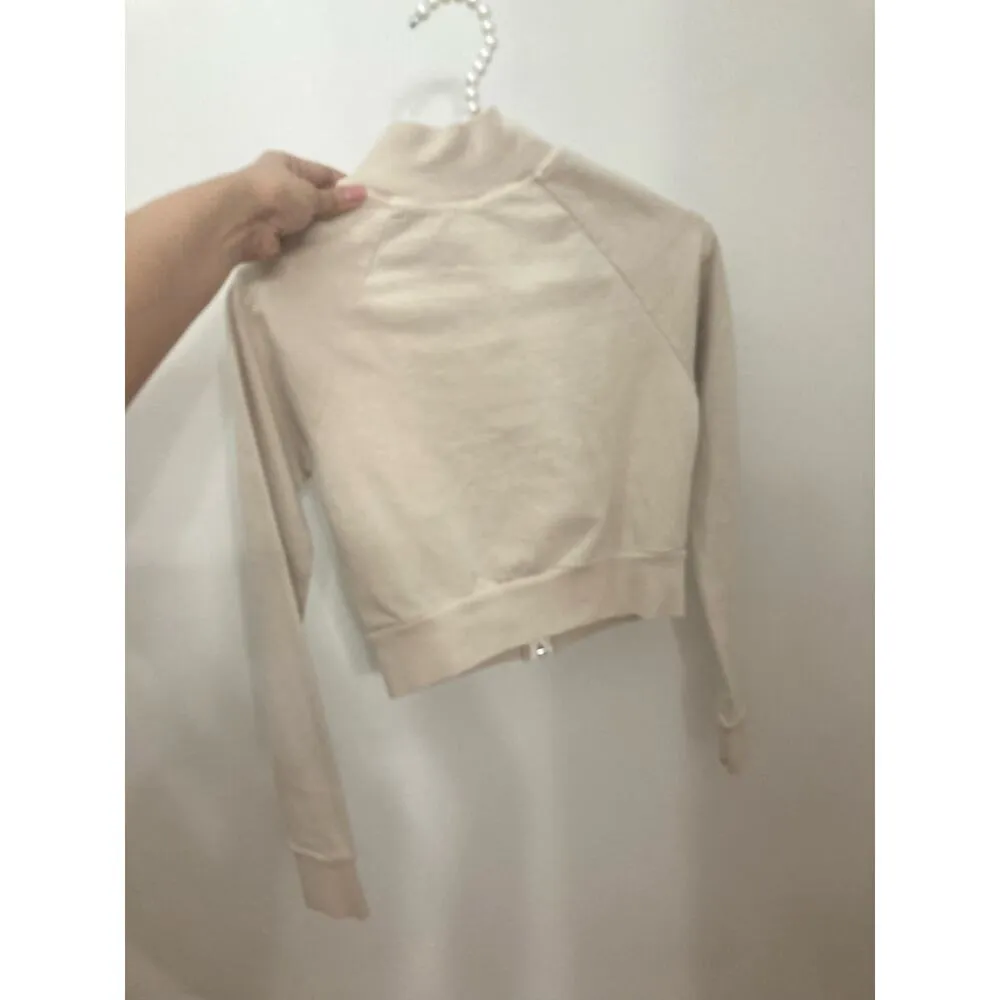 SKIMS Size XS basic sweater outdoor track jacket ap-zip-1120 bone beige NWT - Image 8