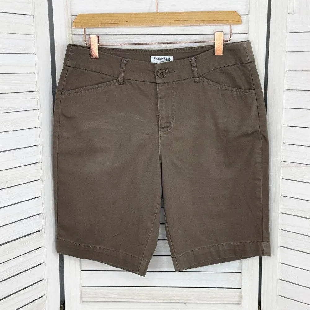 St.‎ John’s Bay Petite Twill Chino Bermuda Shorts Brown 8P - Image 11