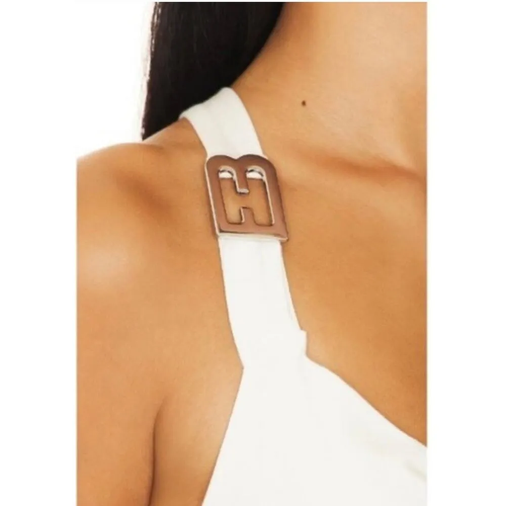 NWOT EB Denim Cowl Buckle Dress White Mini Crossed Straps Size XXL - Image 5