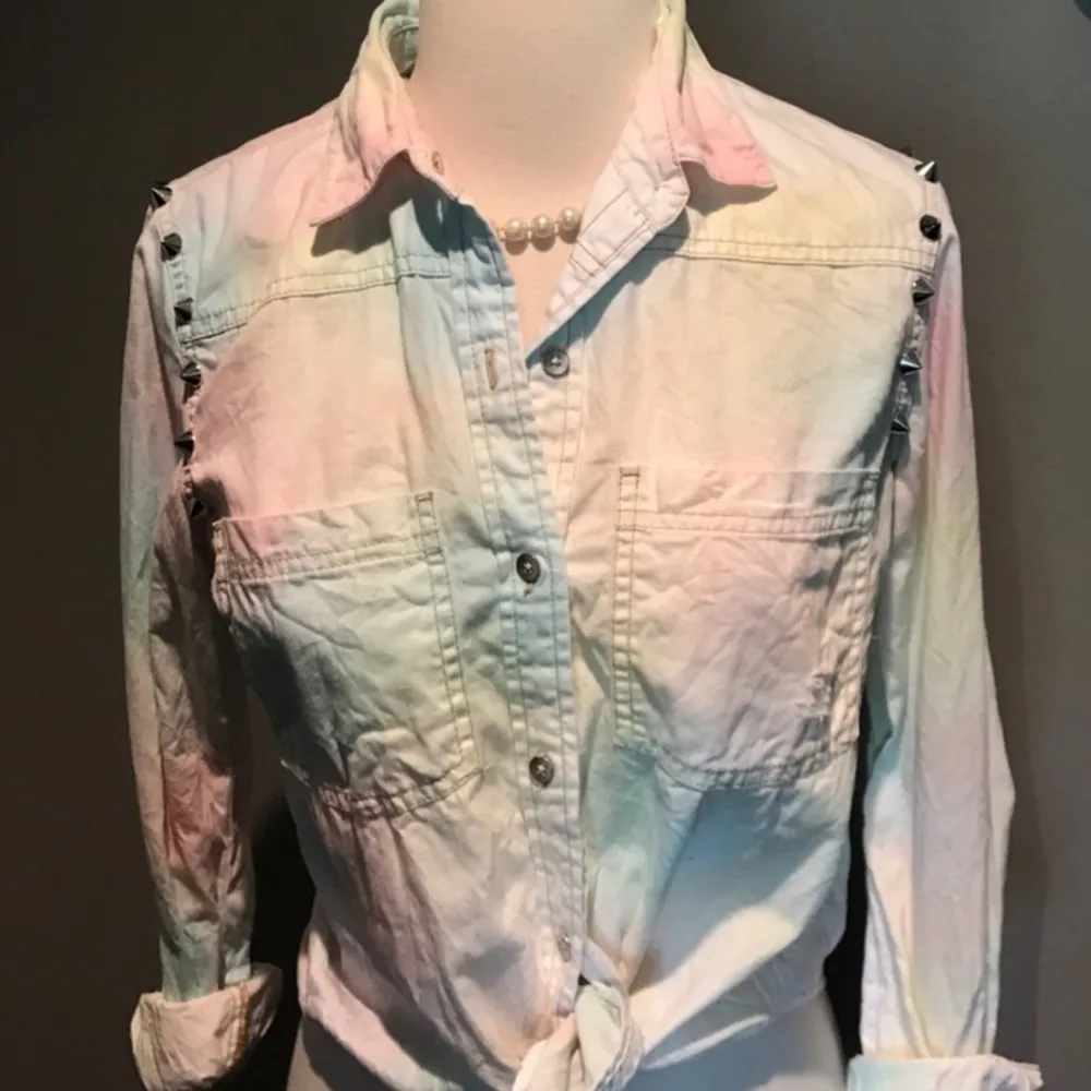 Kendall & Kylie Tie Dye Chambray Shirt - Image 7