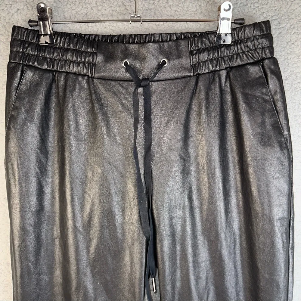 n:Philanthropy Women's Pants Black Small Vegan Leather Scarlett Drawstring Jogge - Image 7