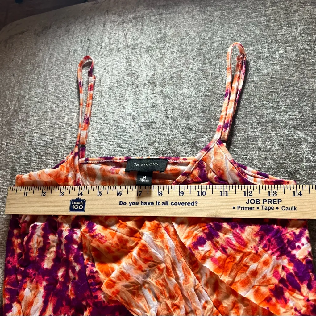AB studio top women’s size medium orange purple ruffle adjustable strap VTG Y2K - Image 8