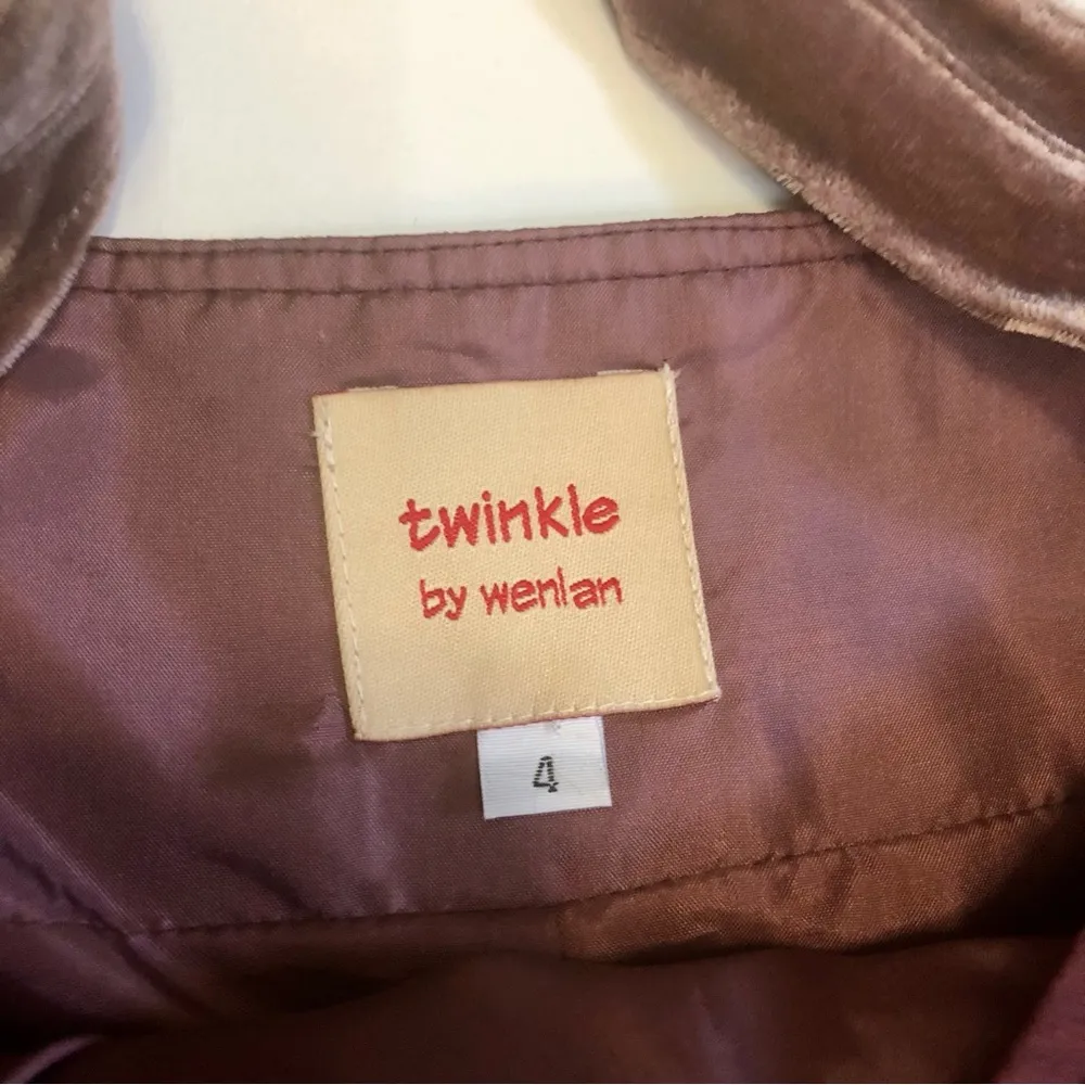 Anthropologie Twinkle by Wenlan Velvet Mini Dress Tiered Ruffle Mauve Purple sz4 - Image 13