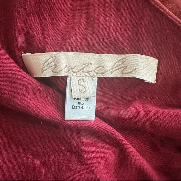 Anthropologie Hutch Slim One Shoulder Burgundy Maxi Dress Small Asymmetrical Hem - Image 8