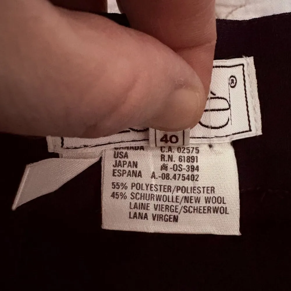 Vintage Laurèl for I. Magnin euro size 40 navy blue wool blend pleated skirt - Image 2