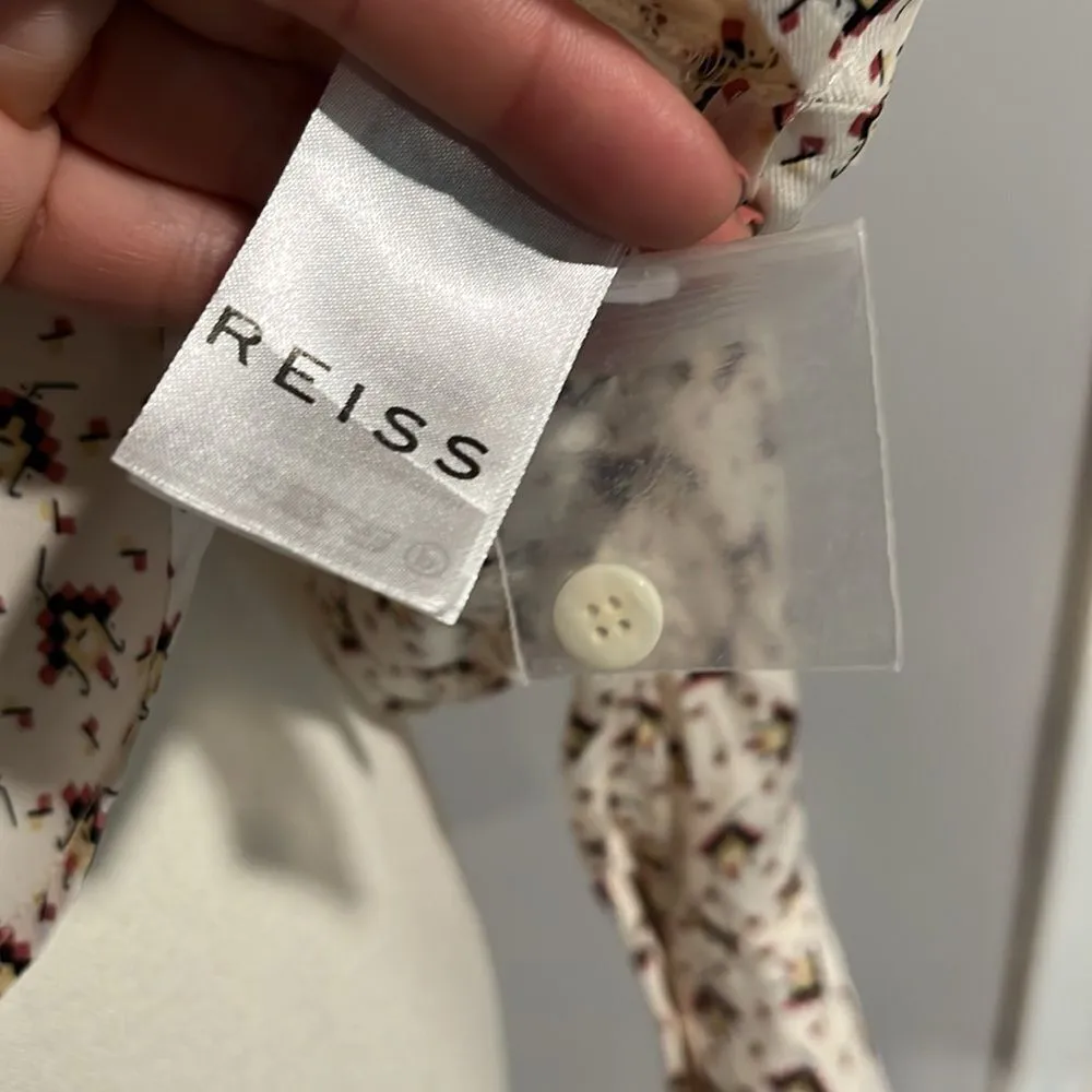 Reiss NWOT Pia Printed Geometric half button up - 2 ($228) - Image 10