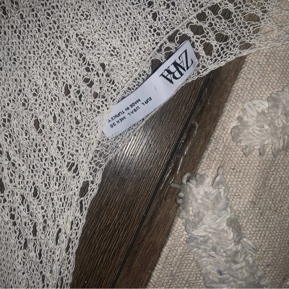 Zara crochet knit midi dress cream boho fall casual party blogger fav classic L - Image 5