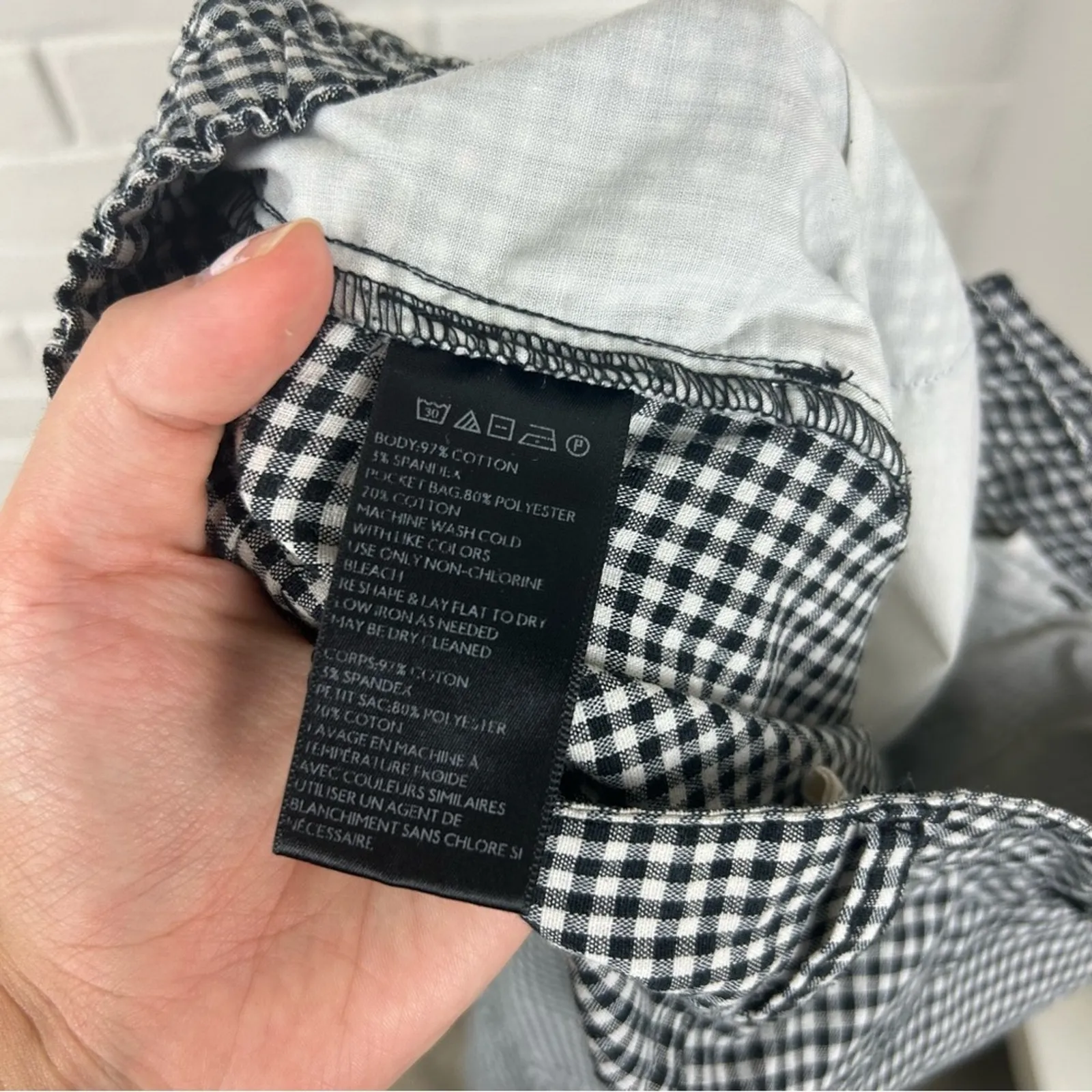 Silence & Noise Urban Outfitters Black White Gingham Plaid Pants Size 0 - Image 4