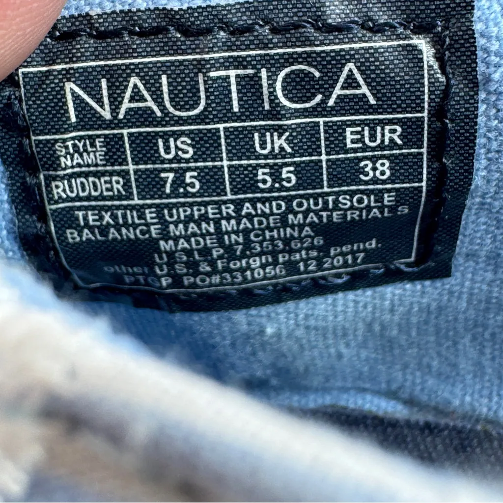 Nautica Rudder Striped Eyelet Espadrille Slip On Flats Blue White 7.5 - Image 10