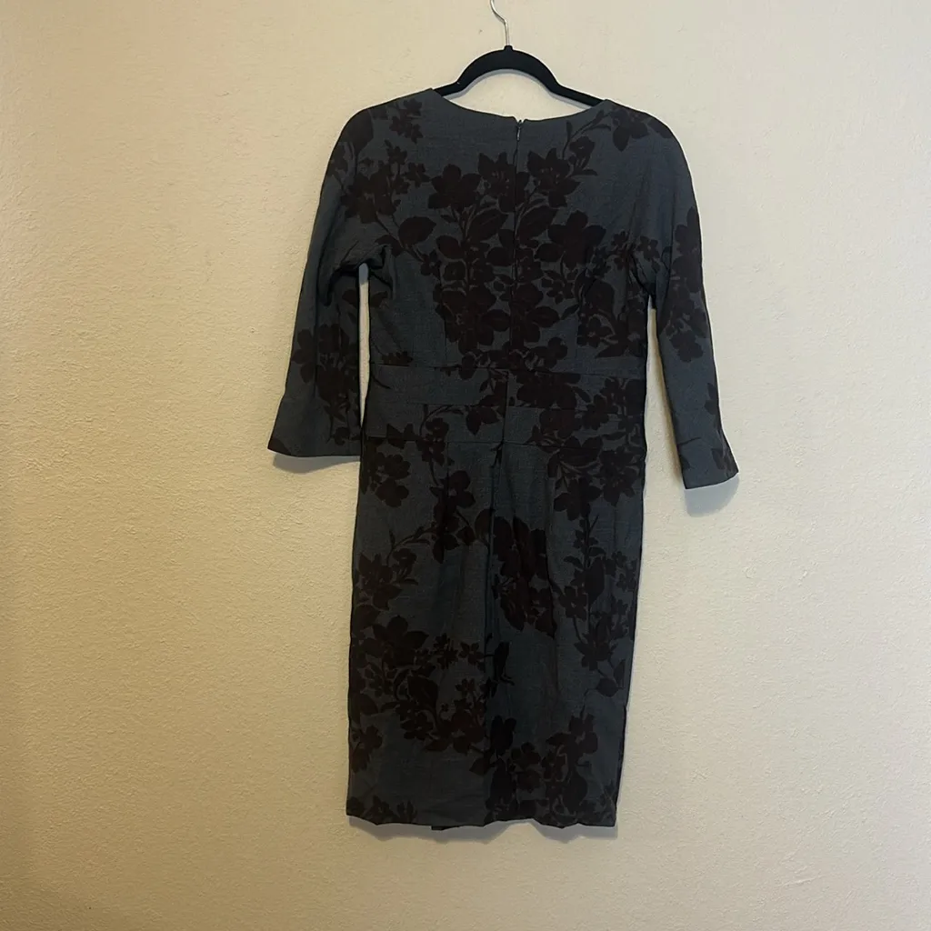 Etro Made in Italy Wool Floral Dress Size 44 Size‎ 8 Gray - Image 7